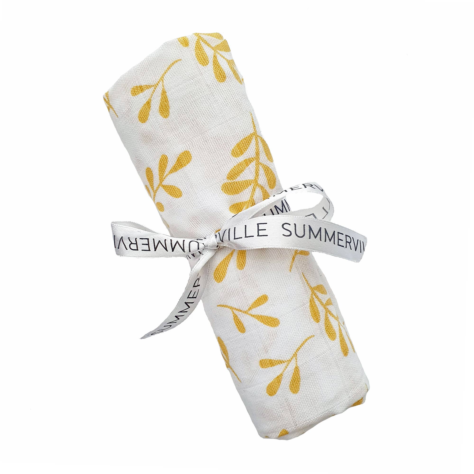 Organic Muslin Swaddle Blanket Floral Sun Yellow