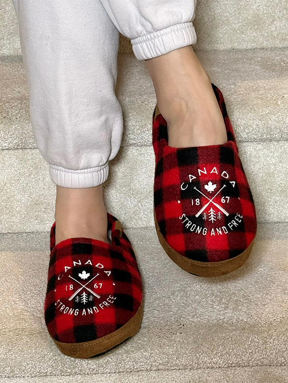 Heritage Plaid Canada Moccasin Slippers
