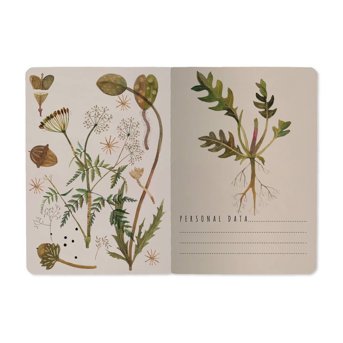 A6 Passport Notebook - Greens and Flowers
