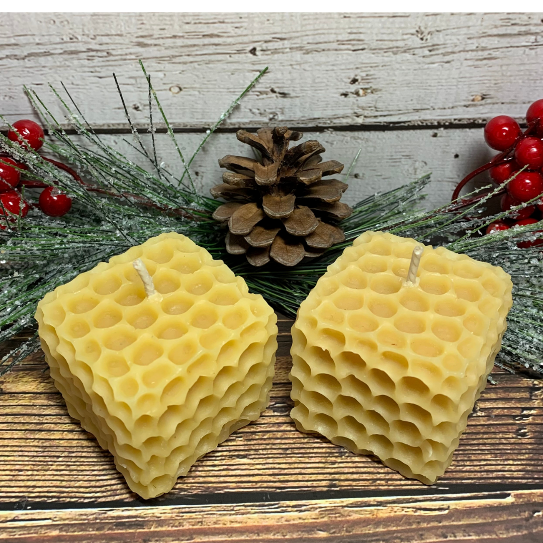 Beeswax Votives - Honeycomb Shape