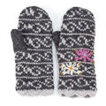 Ballad Mittens – Wool Knit with Embroidered Floral Detail