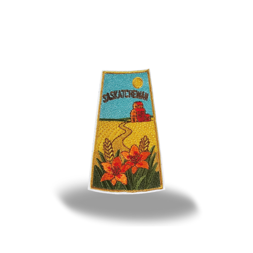 Saskatchewan Prairie Wheat Western Red Lily Embroidered Patch Canada Province Badge