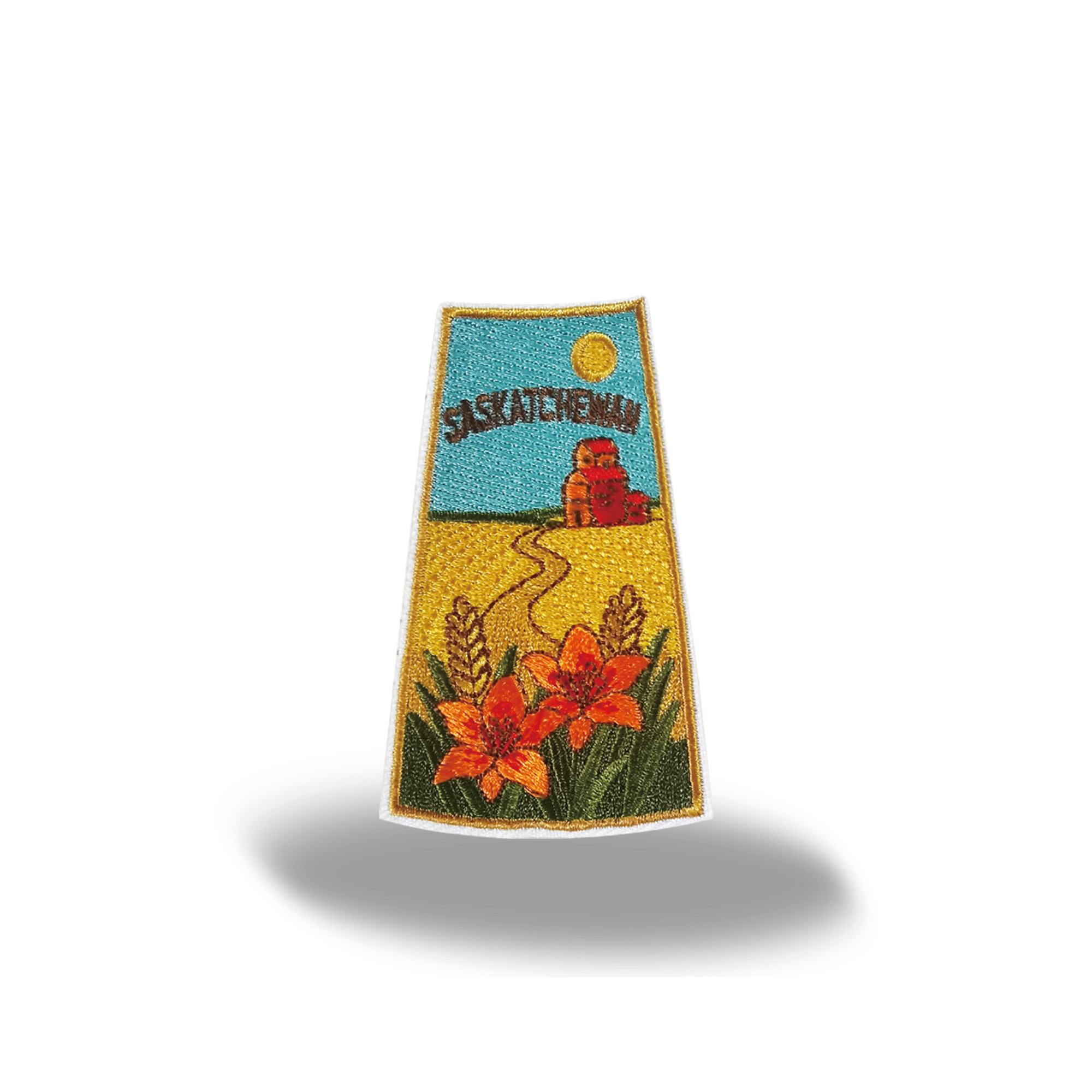 Saskatchewan Prairie Wheat Western Red Lily Embroidered Patch Canada Province Badge