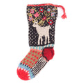 Reindeer Christmas Stocking – Embroidered Woodland Knit