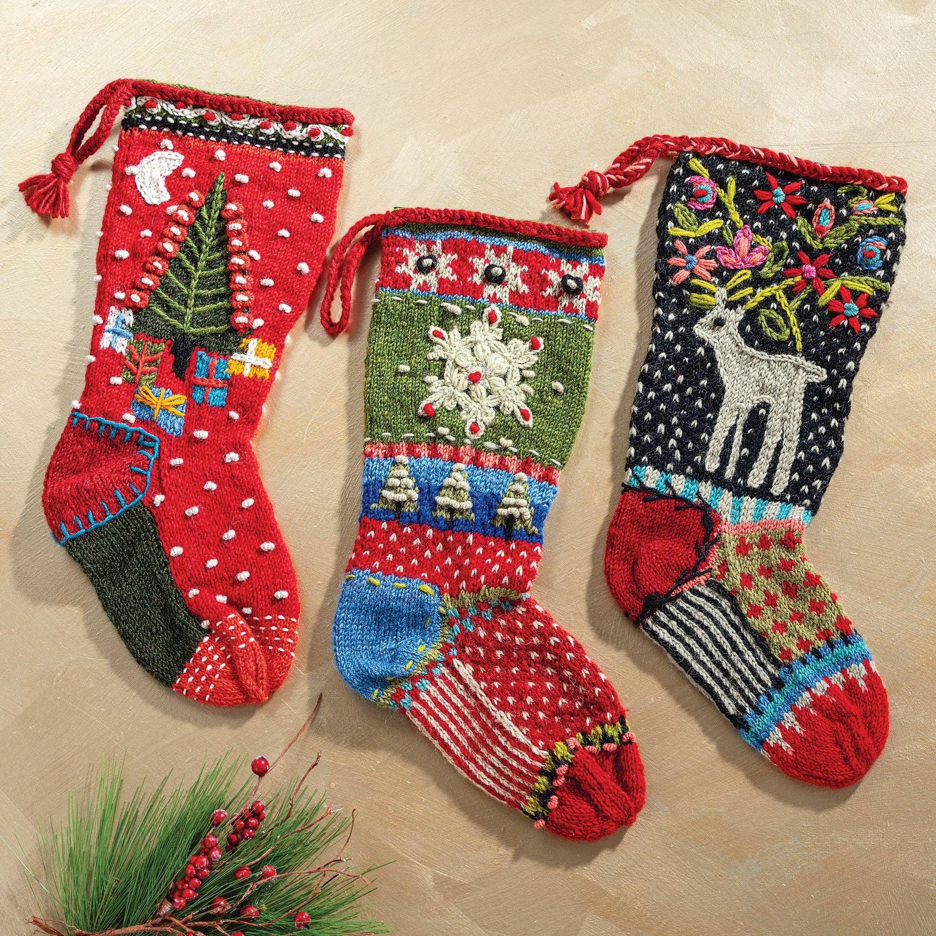 Snowflake Christmas Stocking – Nordic Knit Holiday Design
