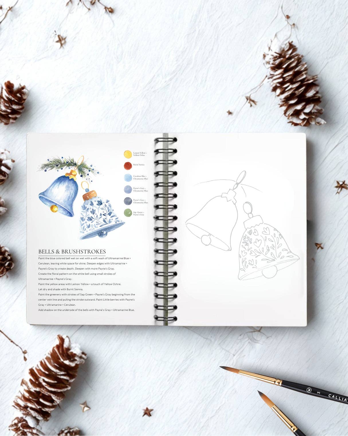 Happy Holidays Watercolor Workbook by Willow Wolfe