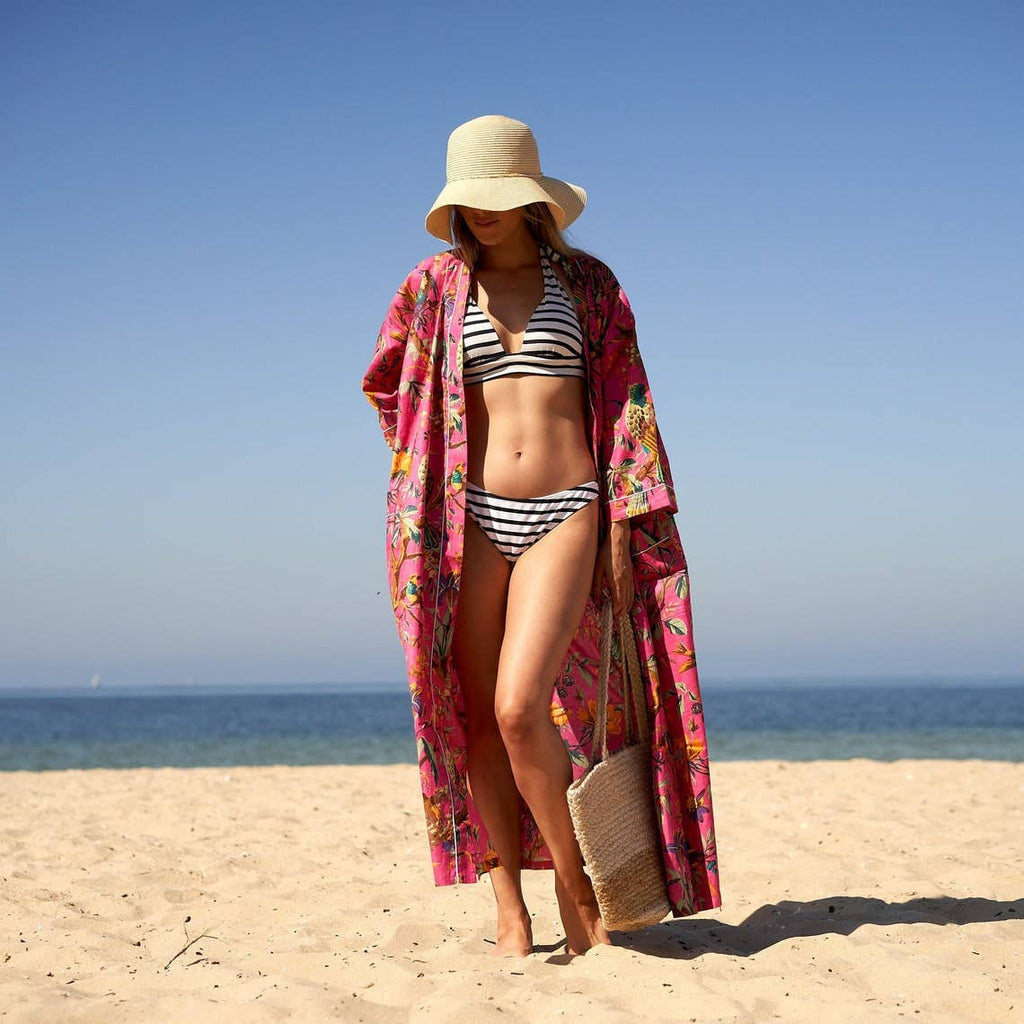 ‘Blossom Burst’ 100% Cotton Kimono Robe