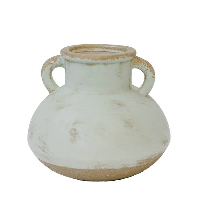 Ceramic 2 Handle Vase, Wide
