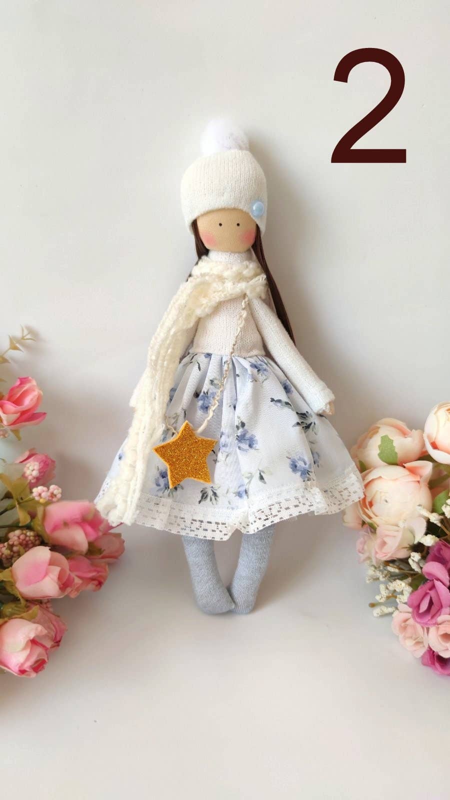 Handmade Doll, Fabric Doll, Rag Doll, Girl Gift, Softie Doll, Collectible Doll, Doll Cotton, Interior Doll, Stuffed Doll, Heirloom Doll