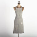Stone Washed Apron With Fringes, Grey
