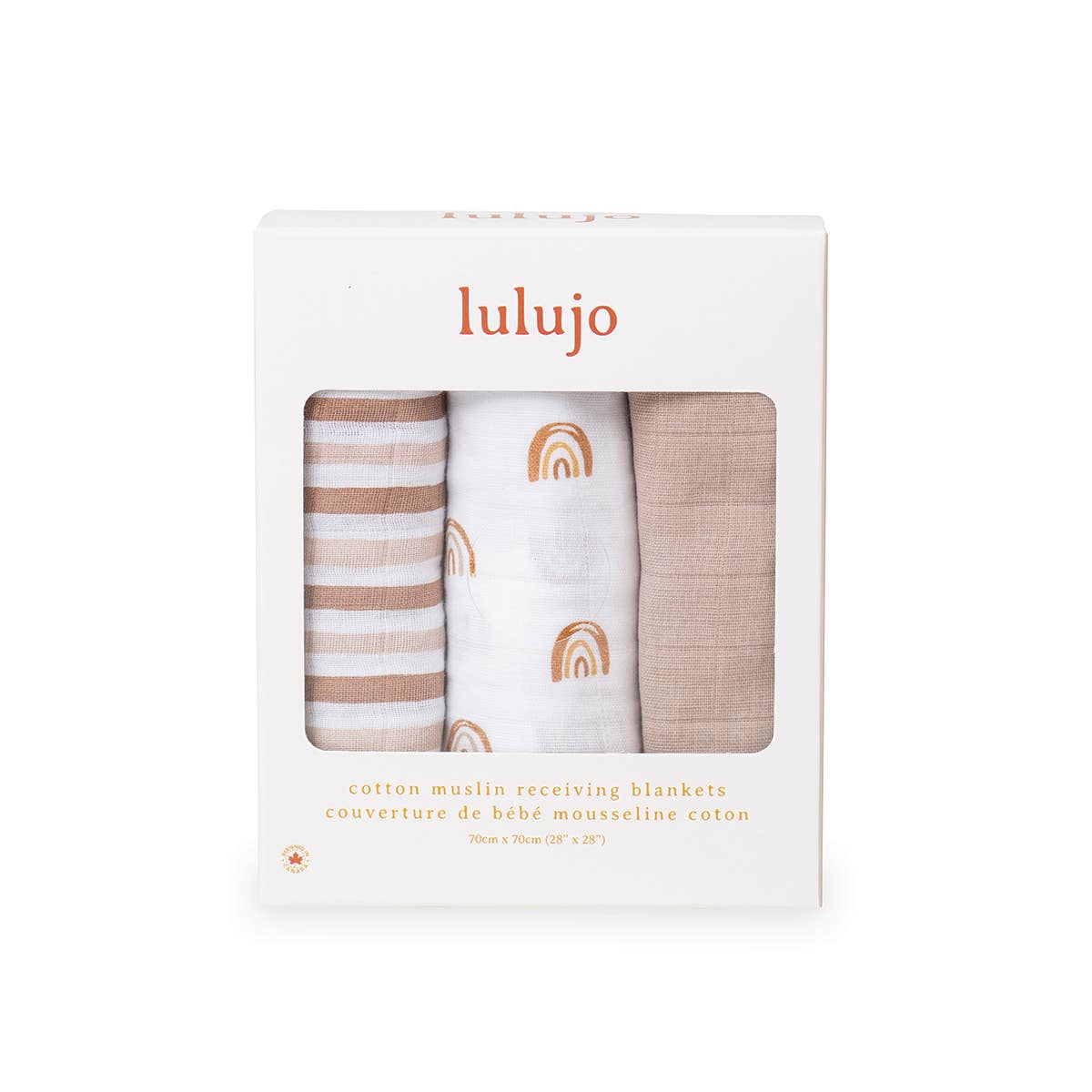 3-Pack Muslin Receiving Blankets – Rainbows