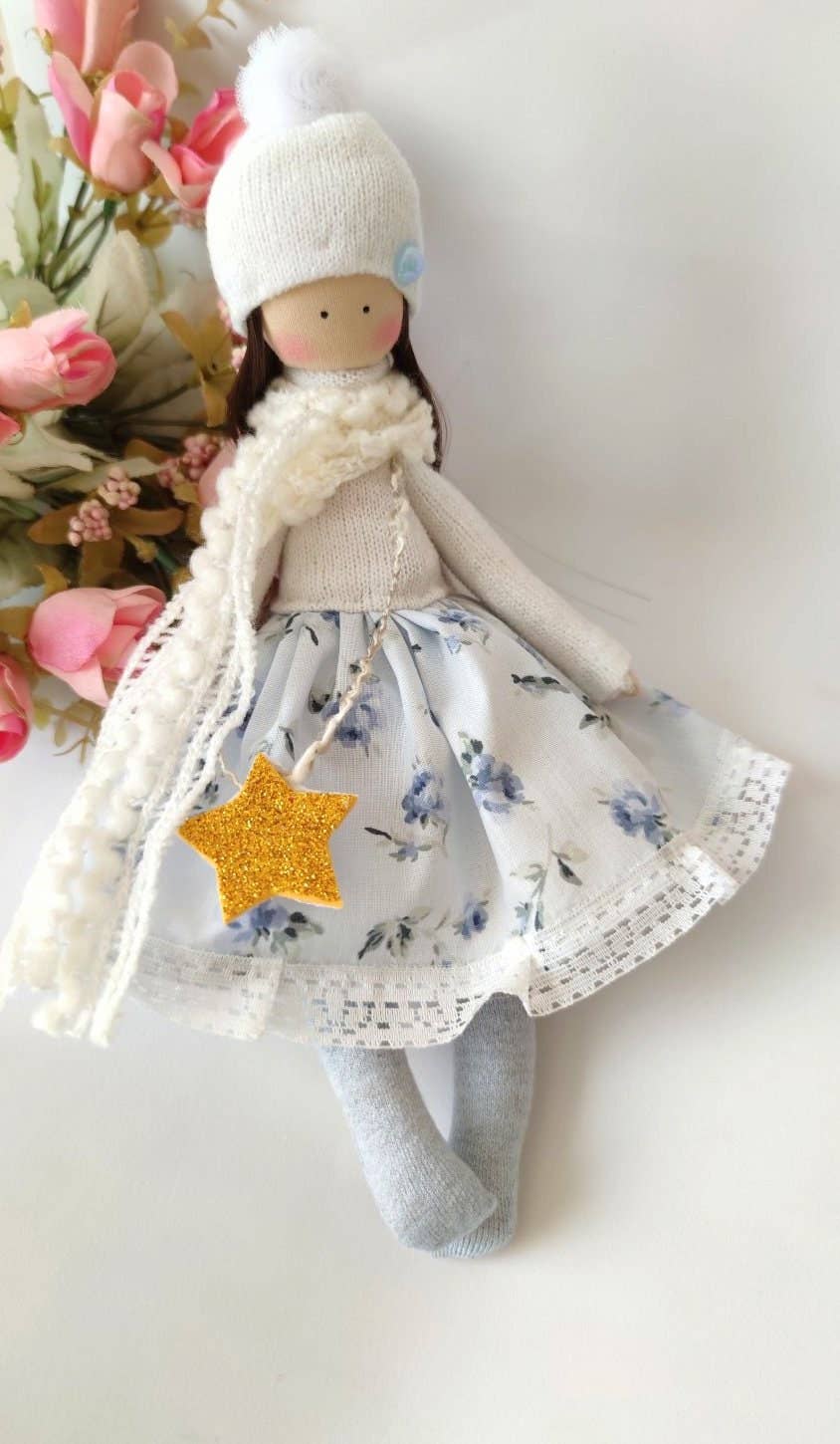 Handmade Doll, Fabric Doll, Rag Doll, Girl Gift, Softie Doll, Collectible Doll, Doll Cotton, Interior Doll, Stuffed Doll, Heirloom Doll
