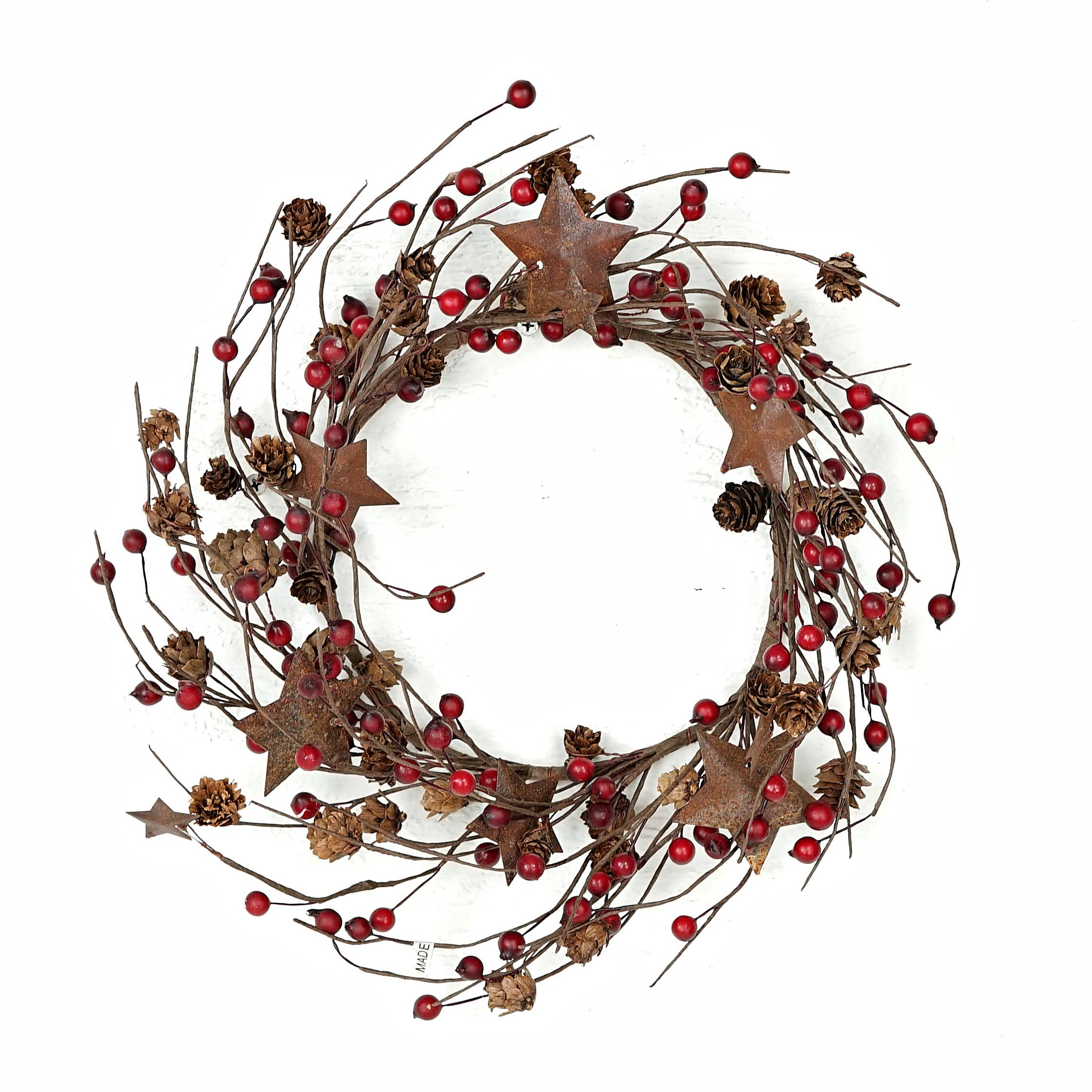 ISB9060RD- 12" Mix Berry & Birchcone Ring ( 6.5"inner) w/Sta