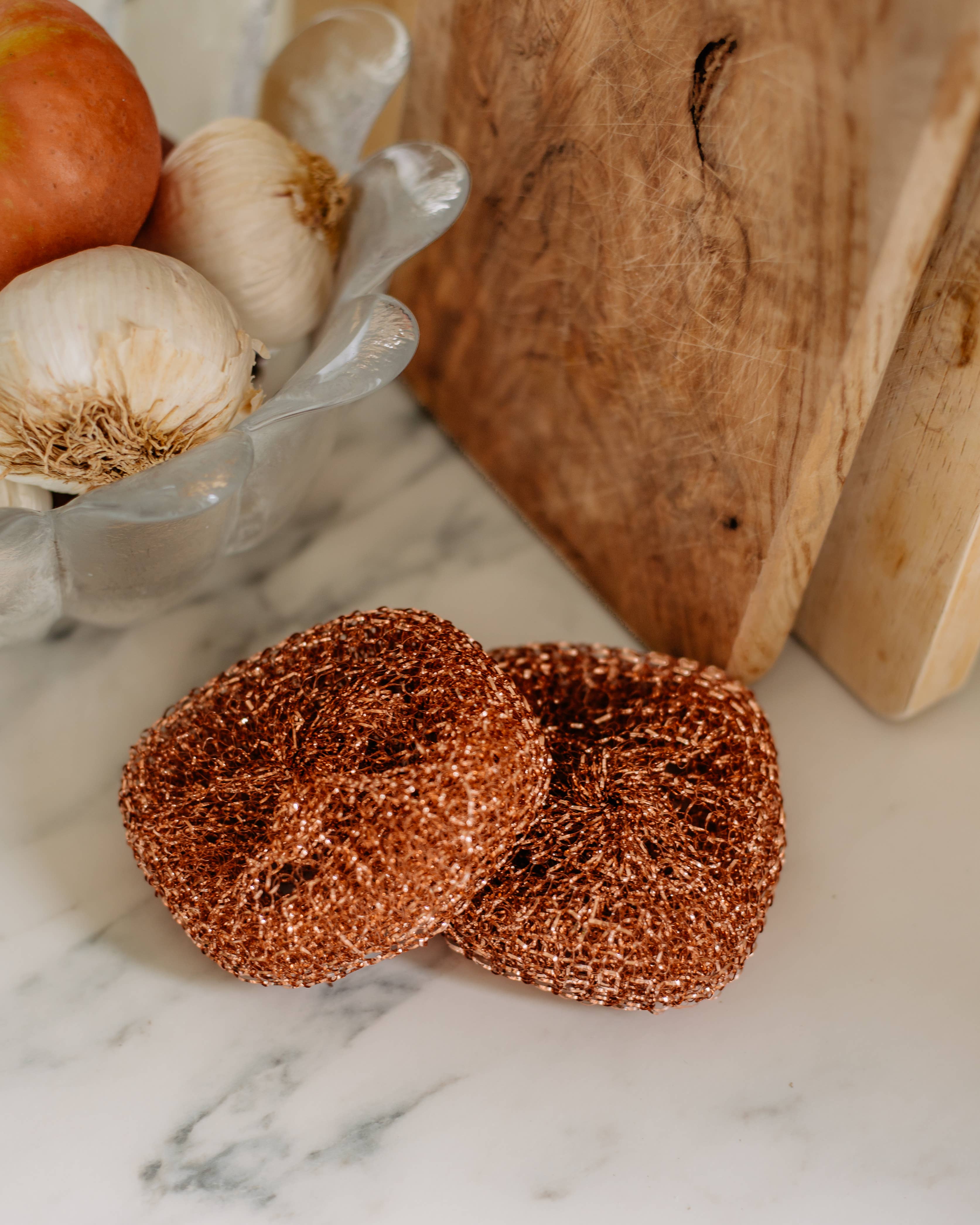 Copper dish sponge for washing, set of 2 kitchen sponges Eco