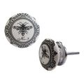 Bee Ceramic Knob Round B/W