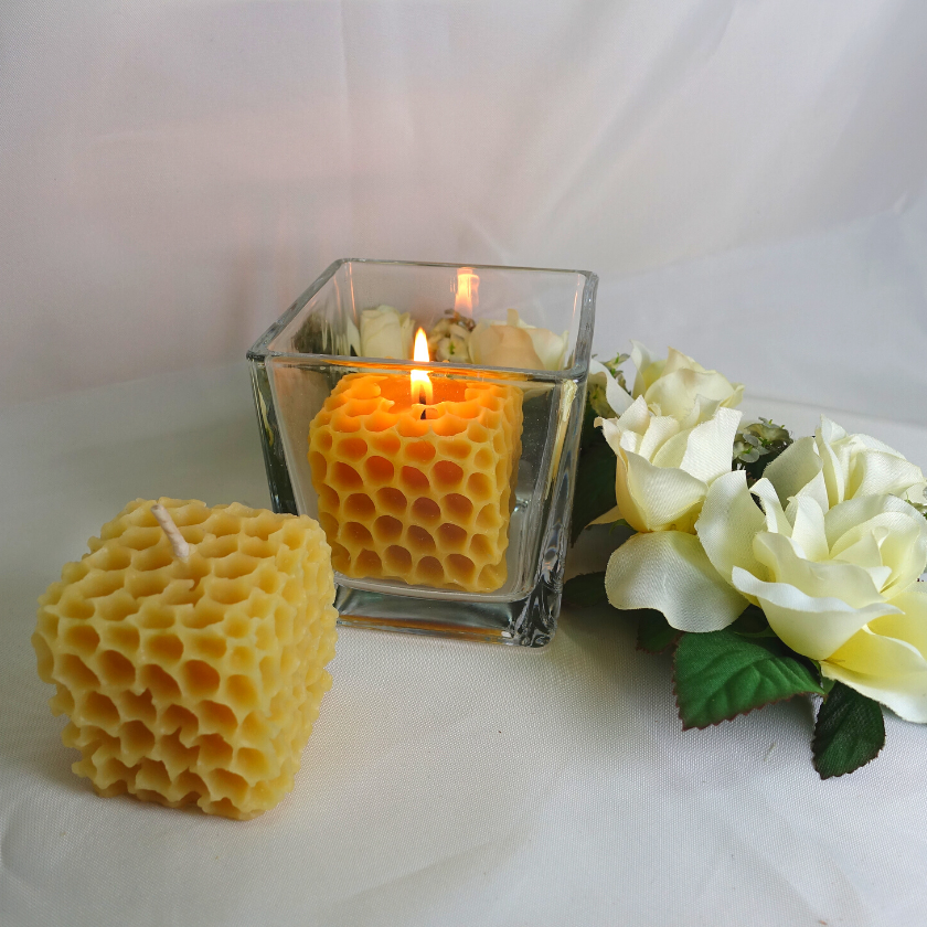 Beeswax Votives - Honeycomb Shape
