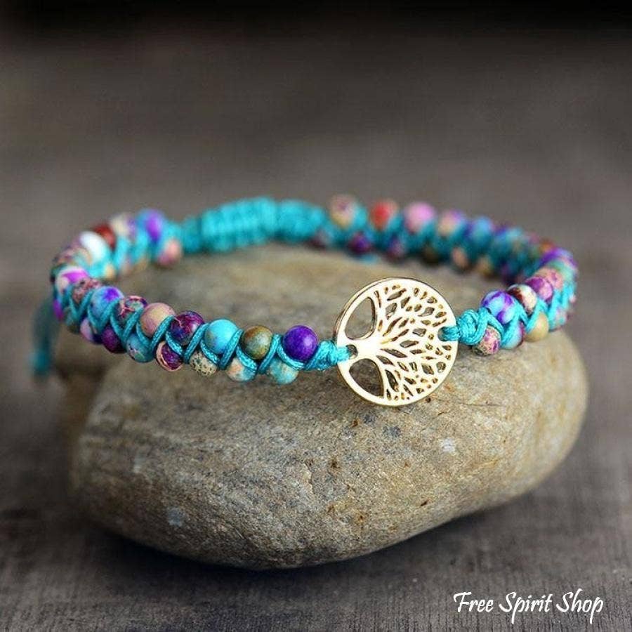 Purple Jasper Tree of Life Bracelet
