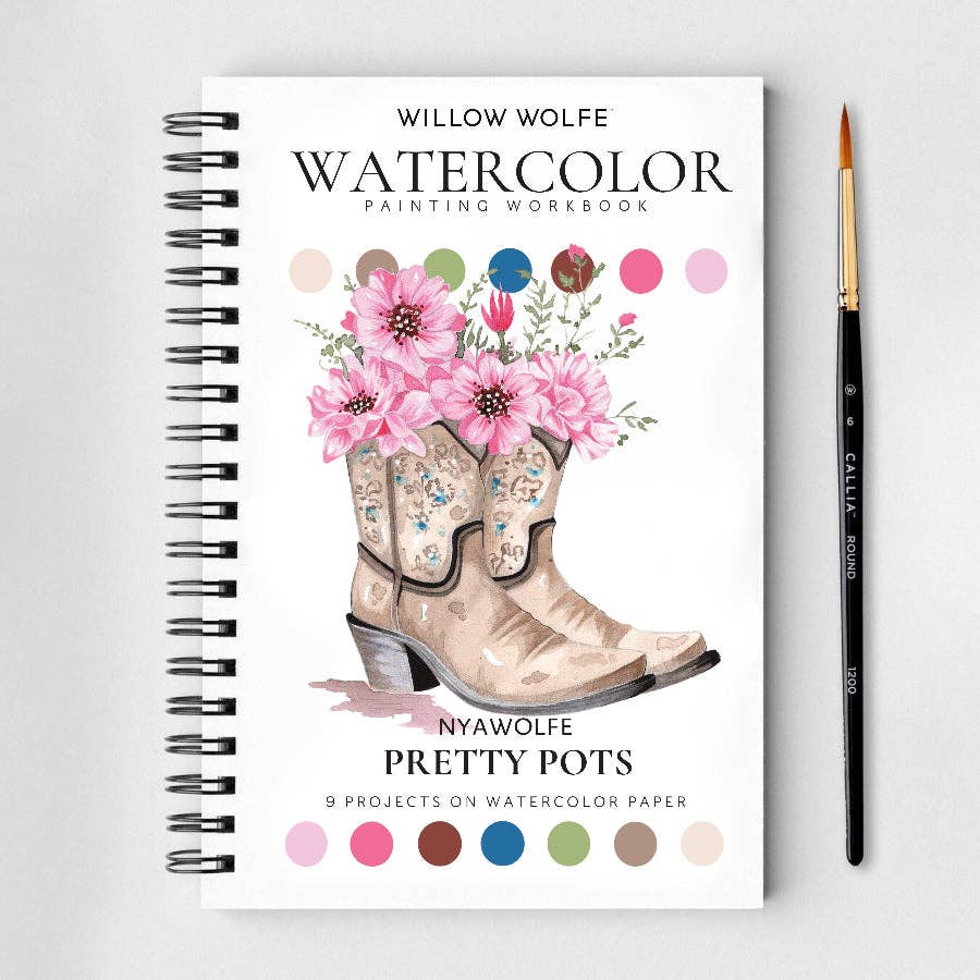 Pretty Pots Watercolor Workbook by Nya Wolfe