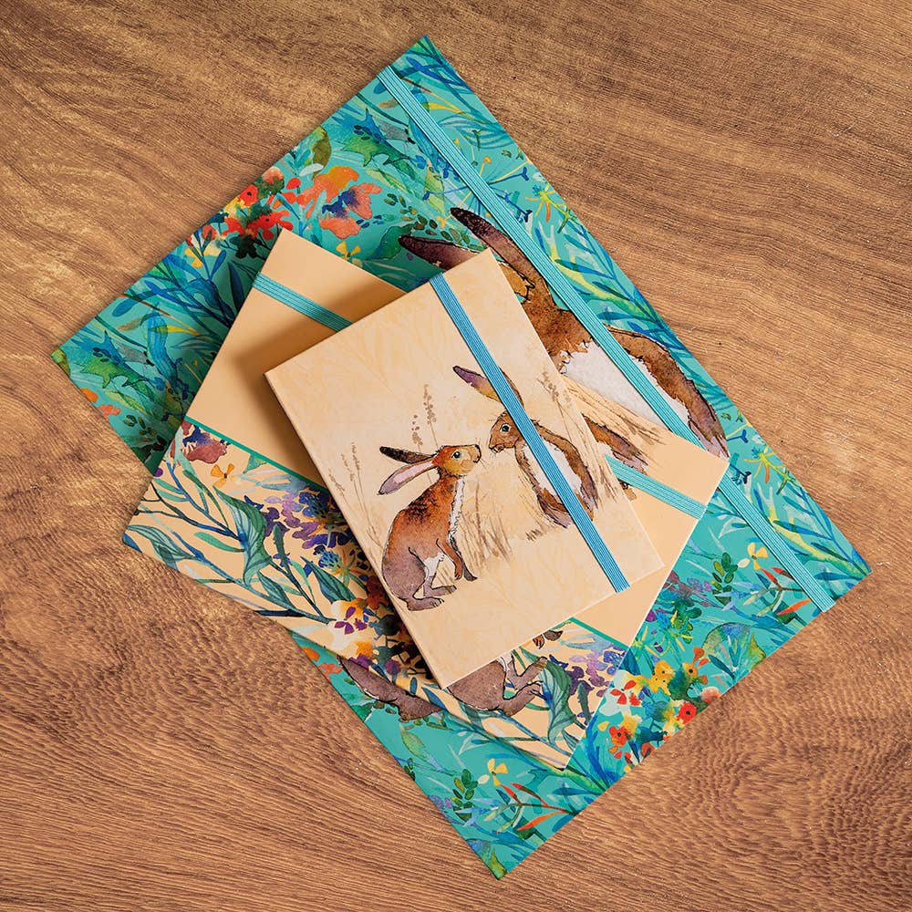 A5 Notebook - Kissing Hares