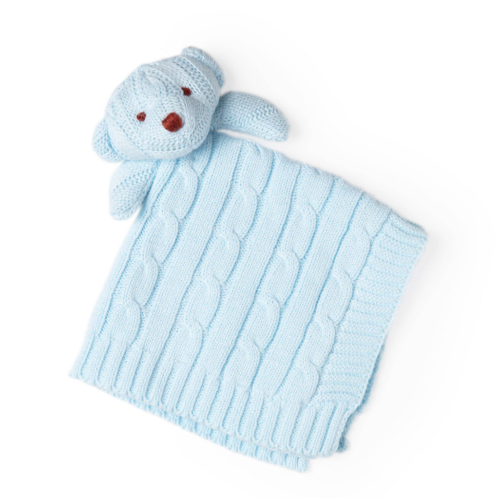 Cable Knit Bear Security Blanket