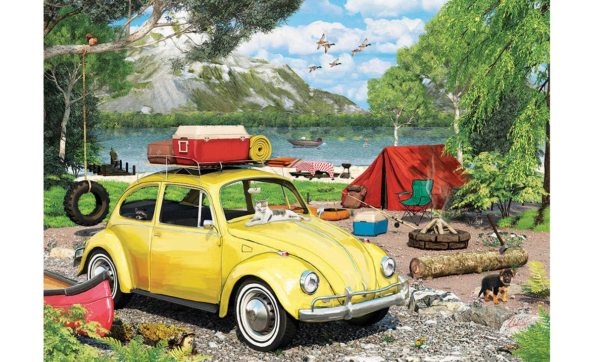 VW Beetle Camping Tin