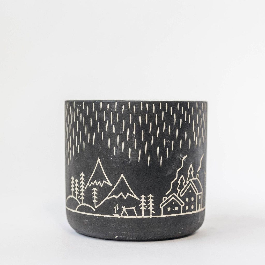 "Winter Village" Flower Pot