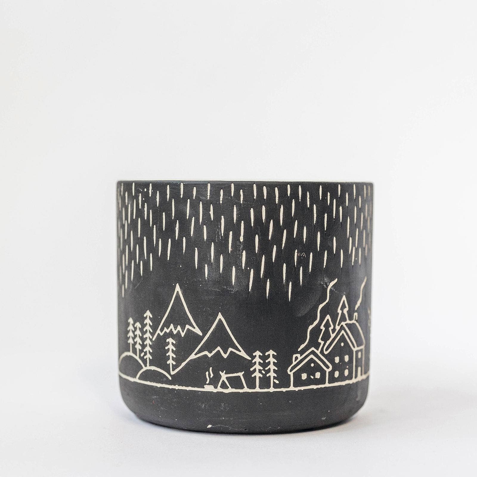 "Winter Village" Flower Pot