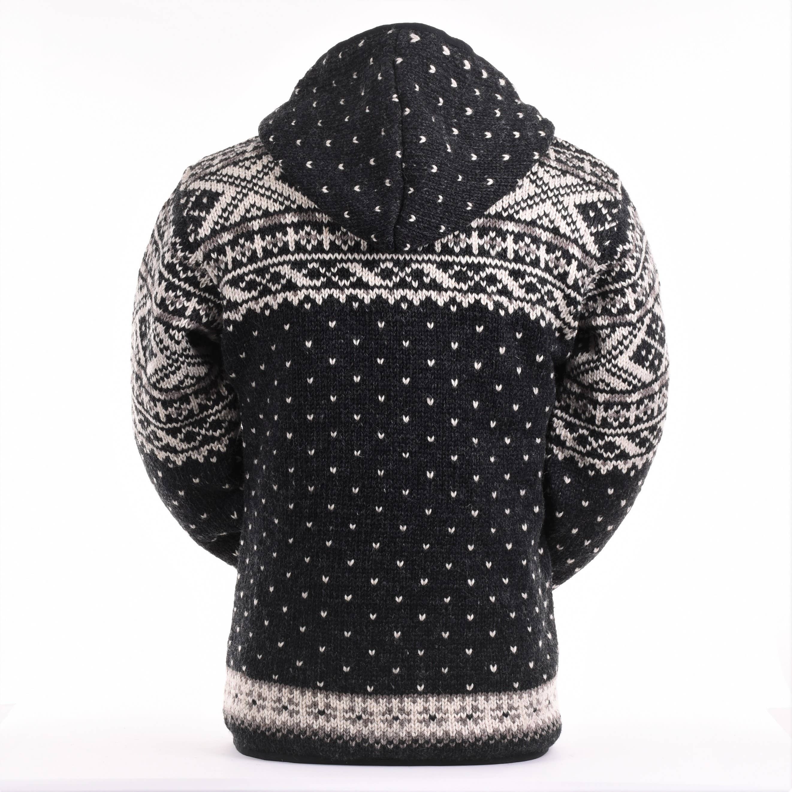 Moritz Wool Sweater with Zip Front & Nordic Knit Design