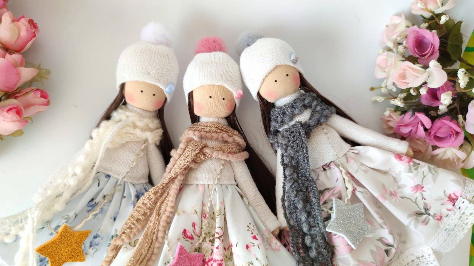 Handmade Doll, Fabric Doll, Rag Doll, Girl Gift, Softie Doll, Collectible Doll, Doll Cotton, Interior Doll, Stuffed Doll, Heirloom Doll