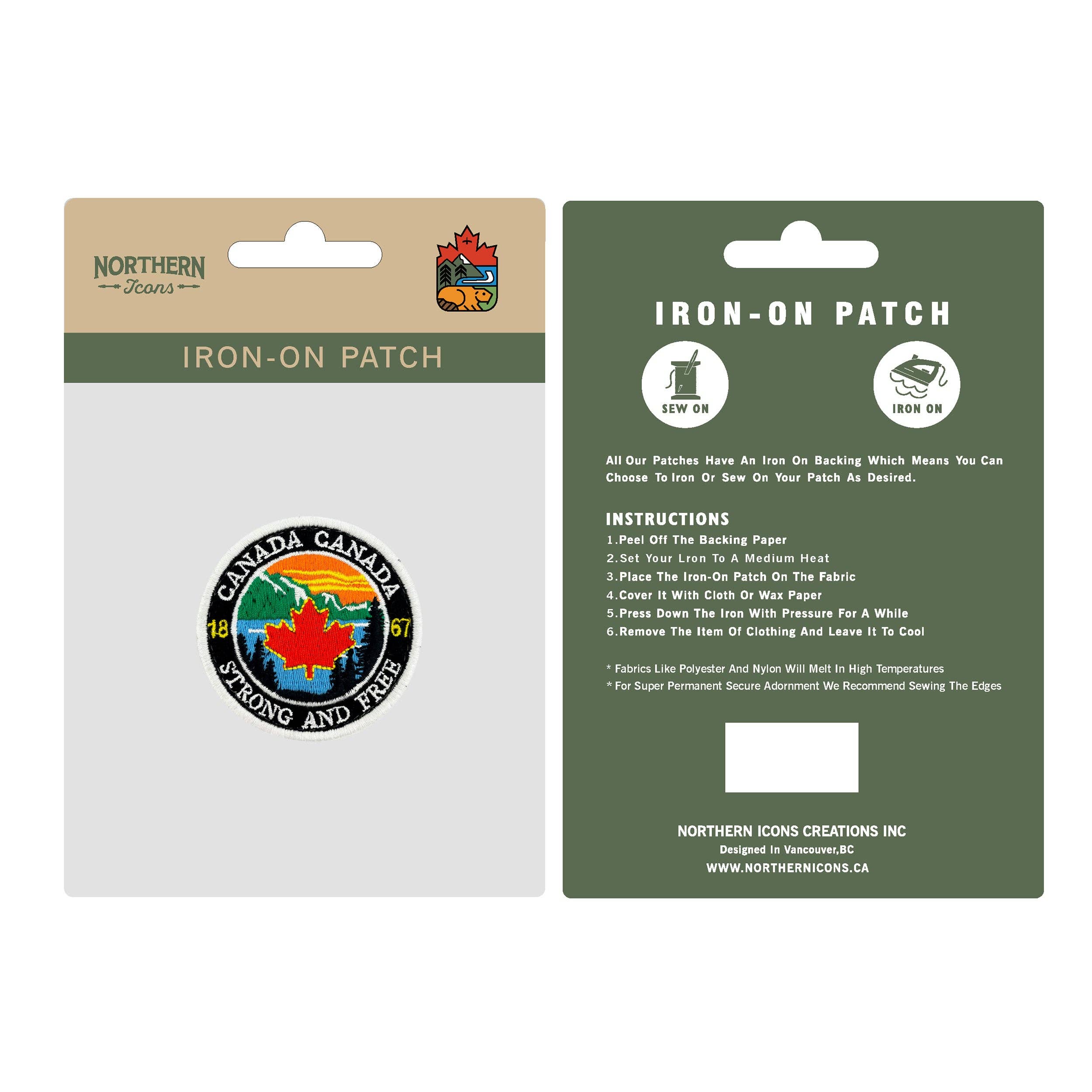 Canada iron-on embroidery patch