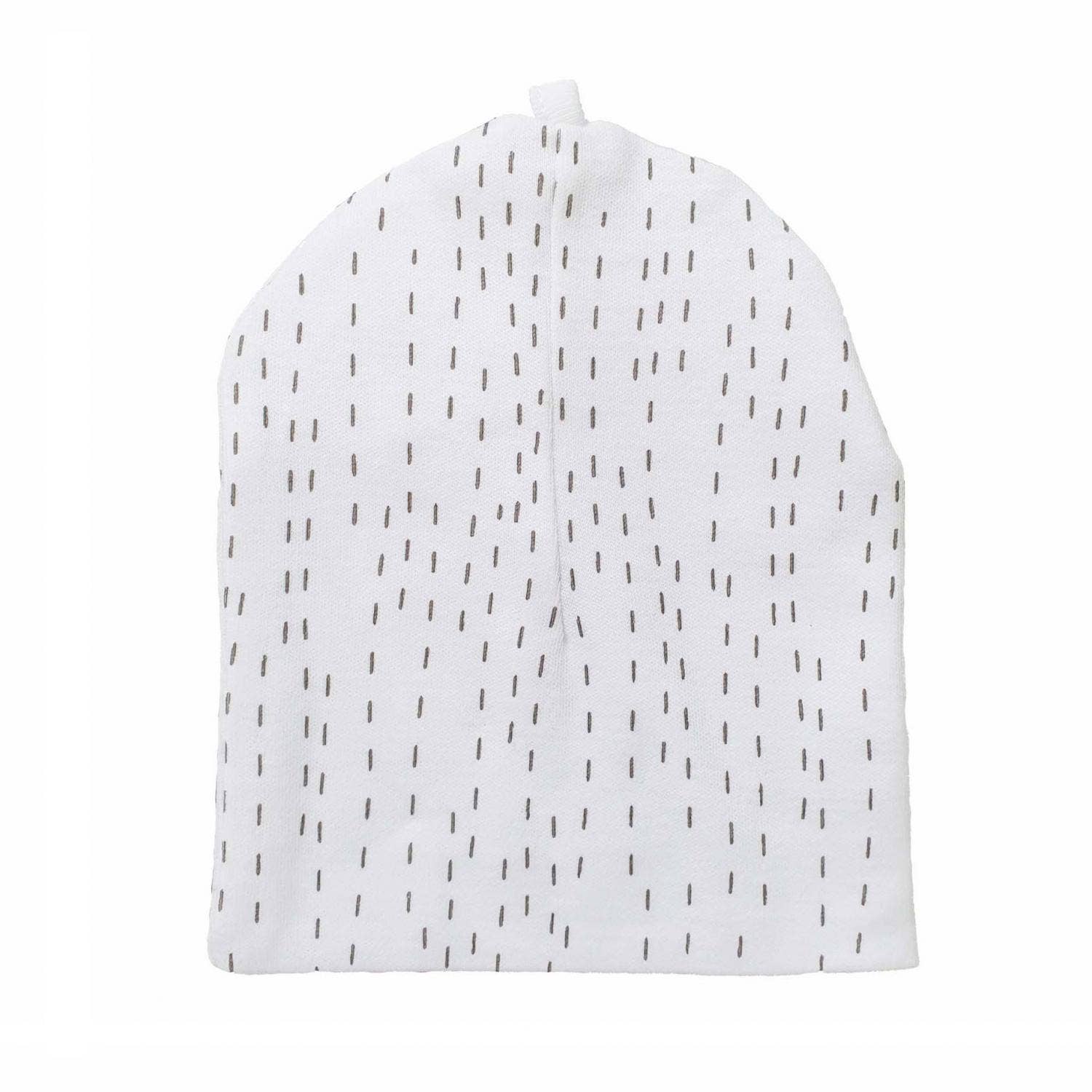 Organic Baby Hat White Line 3-6 Months