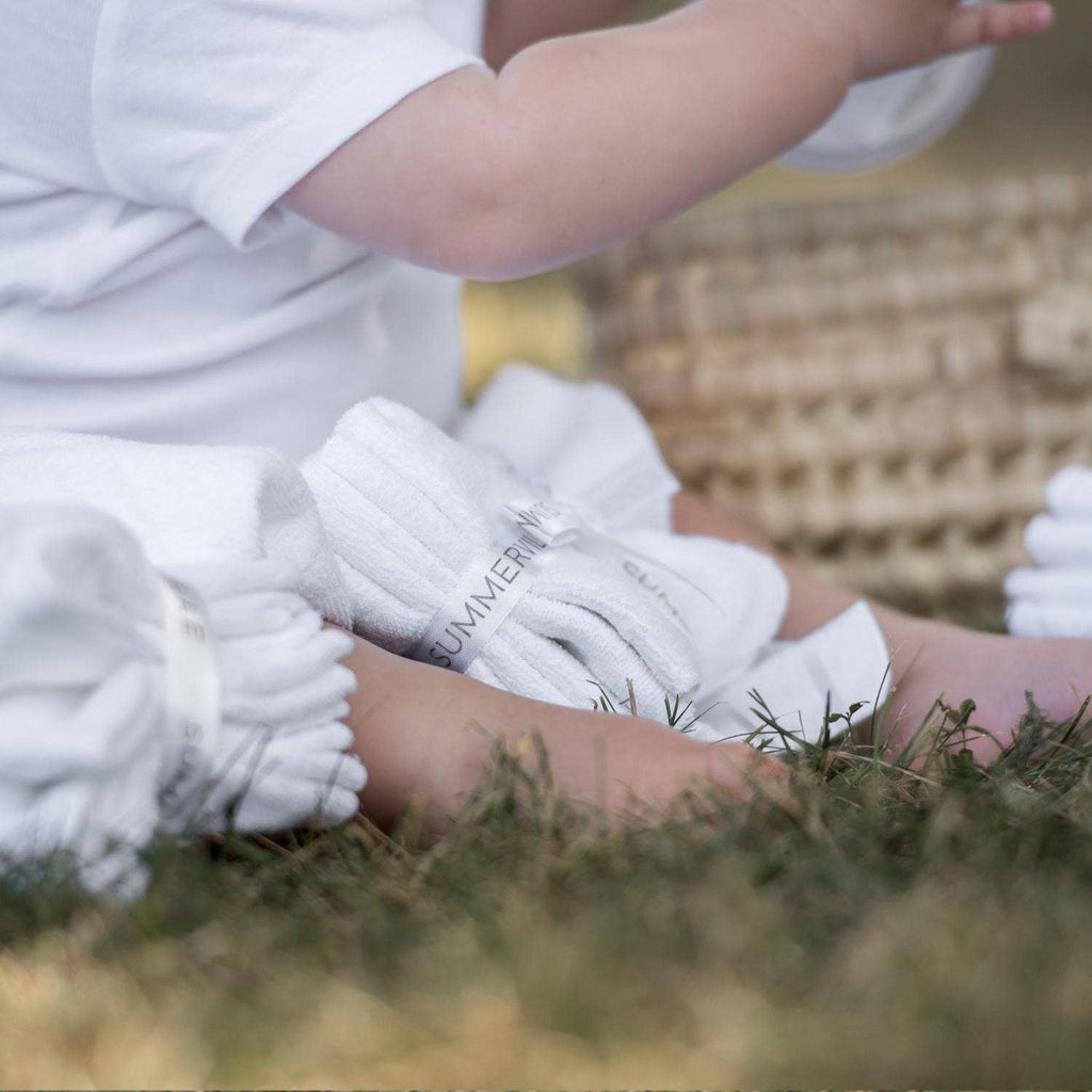 Organic Baby Wash Cloths White 5-pack