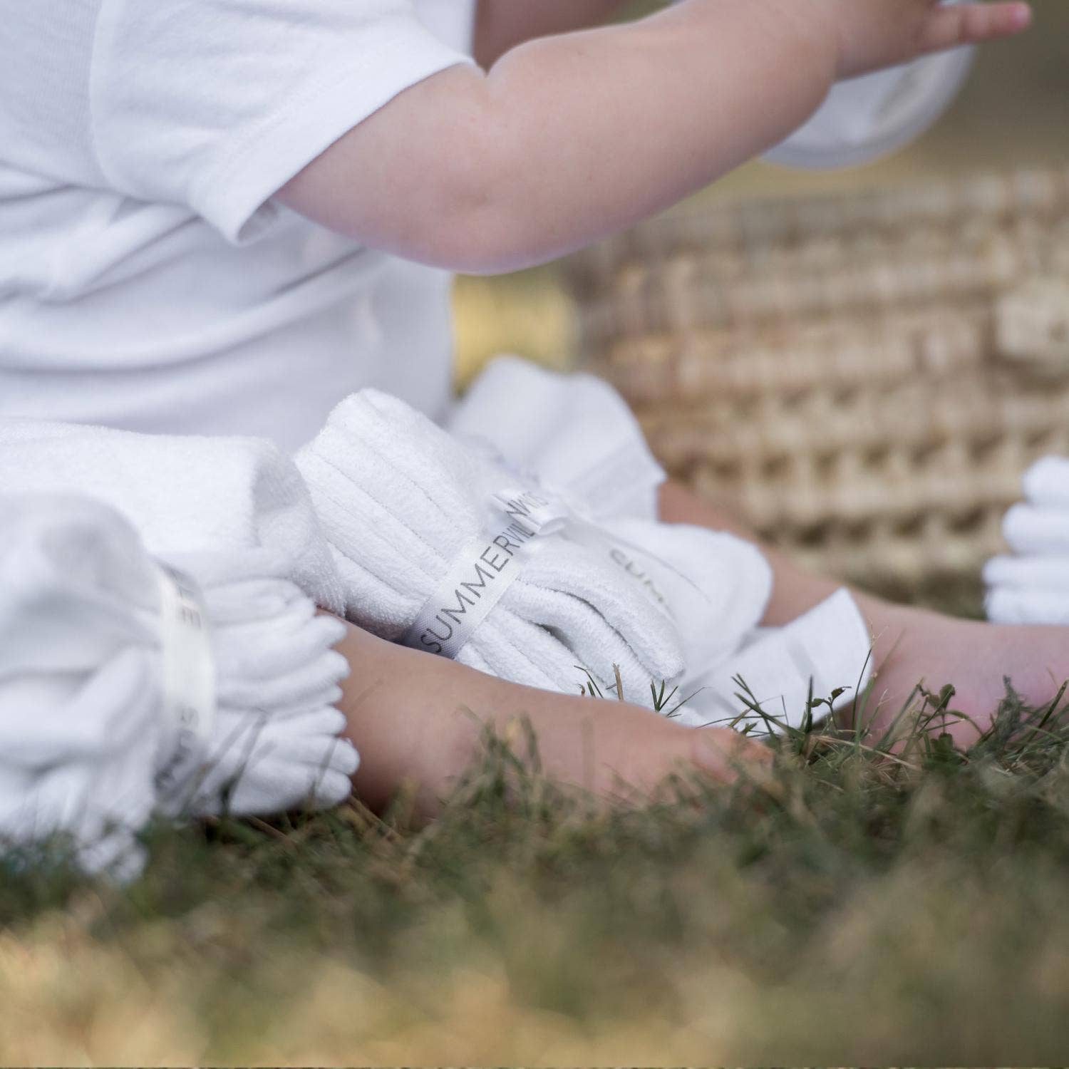 Organic Baby Wash Cloths White 5-pack