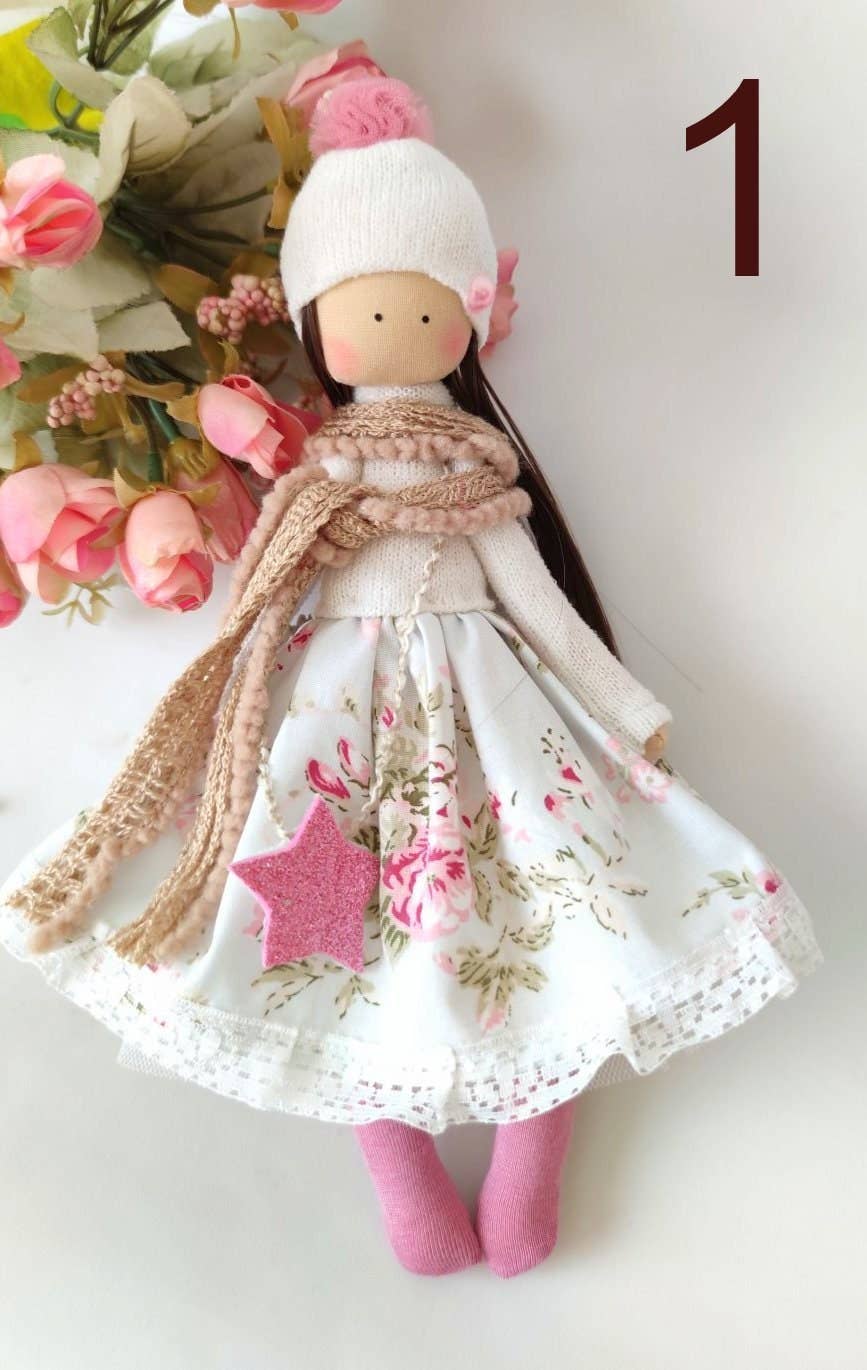 Handmade Doll, Fabric Doll, Rag Doll, Girl Gift, Softie Doll, Collectible Doll, Doll Cotton, Interior Doll, Stuffed Doll, Heirloom Doll