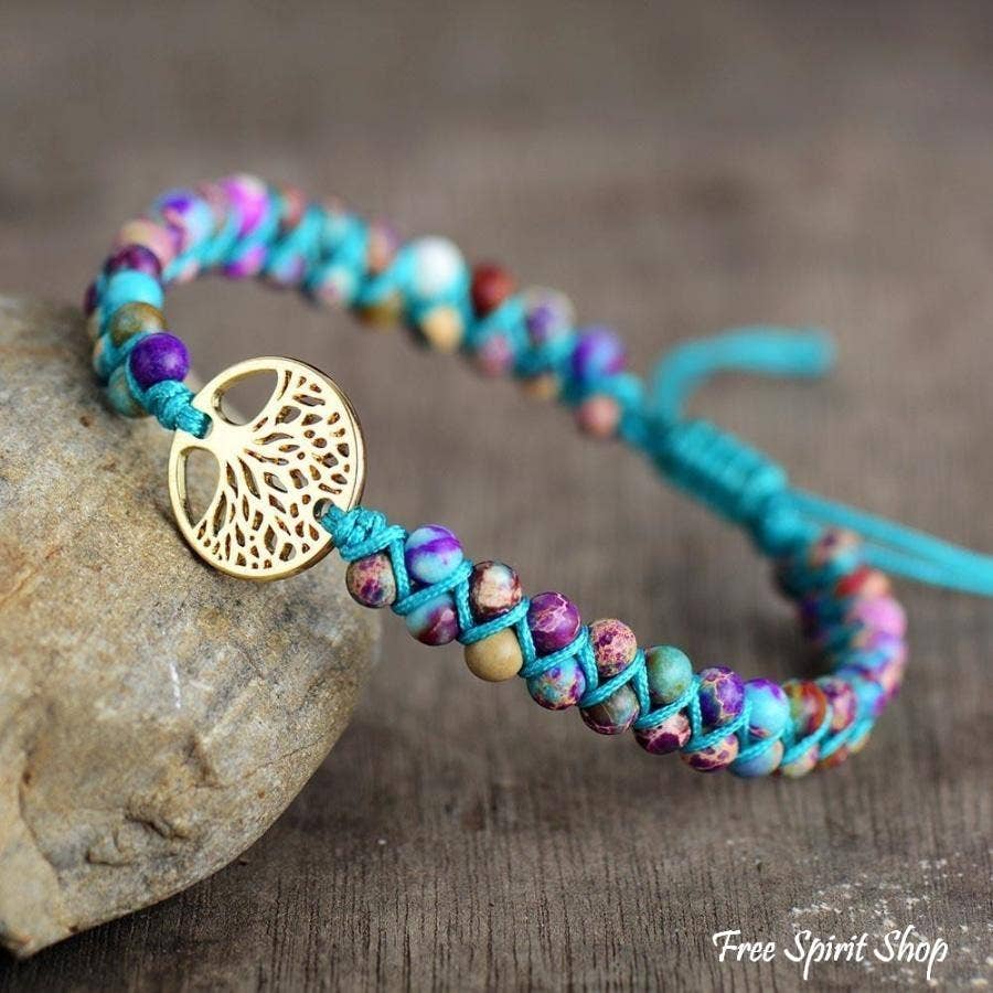 Purple Jasper Tree of Life Bracelet