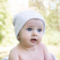 Organic Baby Hat White Line 3-6 Months