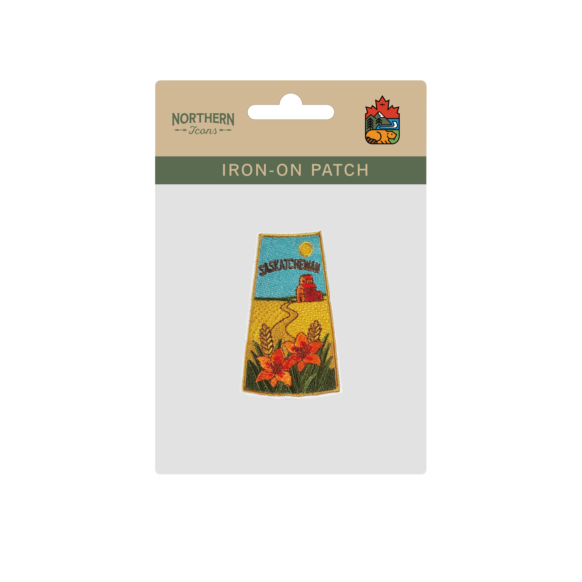 Saskatchewan Prairie Wheat Western Red Lily Embroidered Patch Canada Province Badge