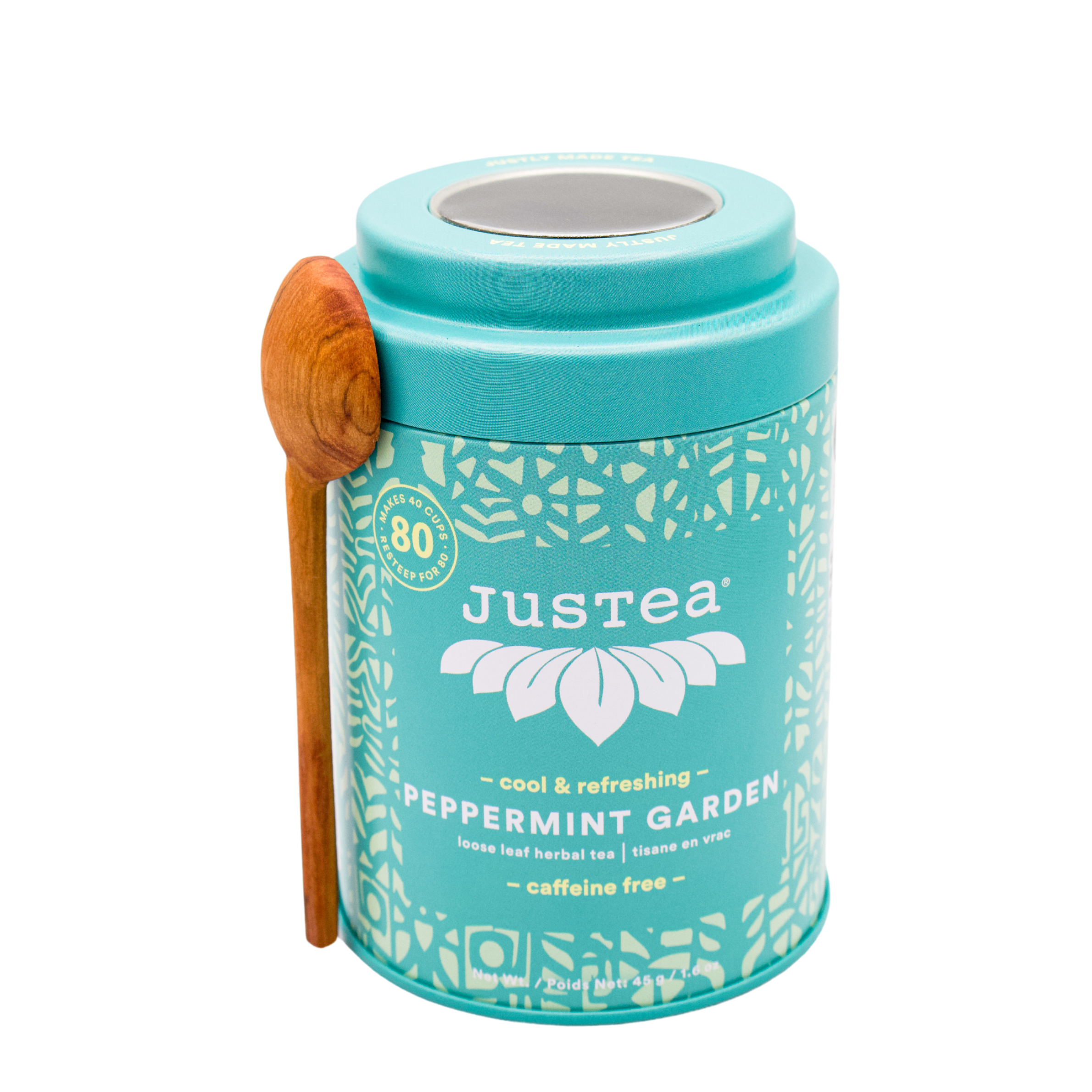 Peppermint Garden Tin & Spoon- Organic Fair-Trade Herbal Tea