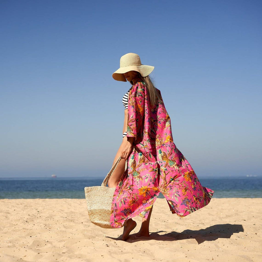 ‘Blossom Burst’ 100% Cotton Kimono Robe