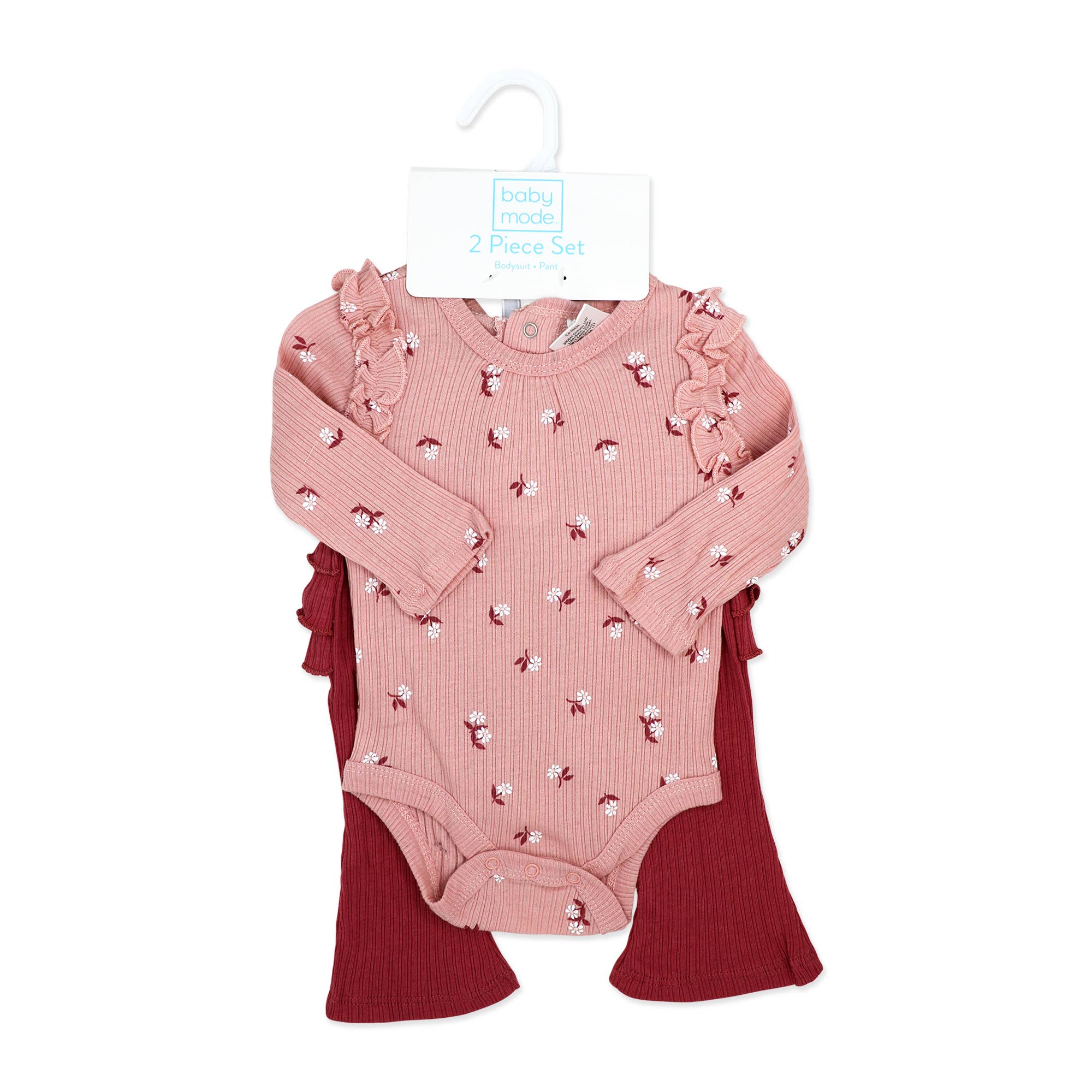 Girls 2 Piece Legging Set: Pink Floral