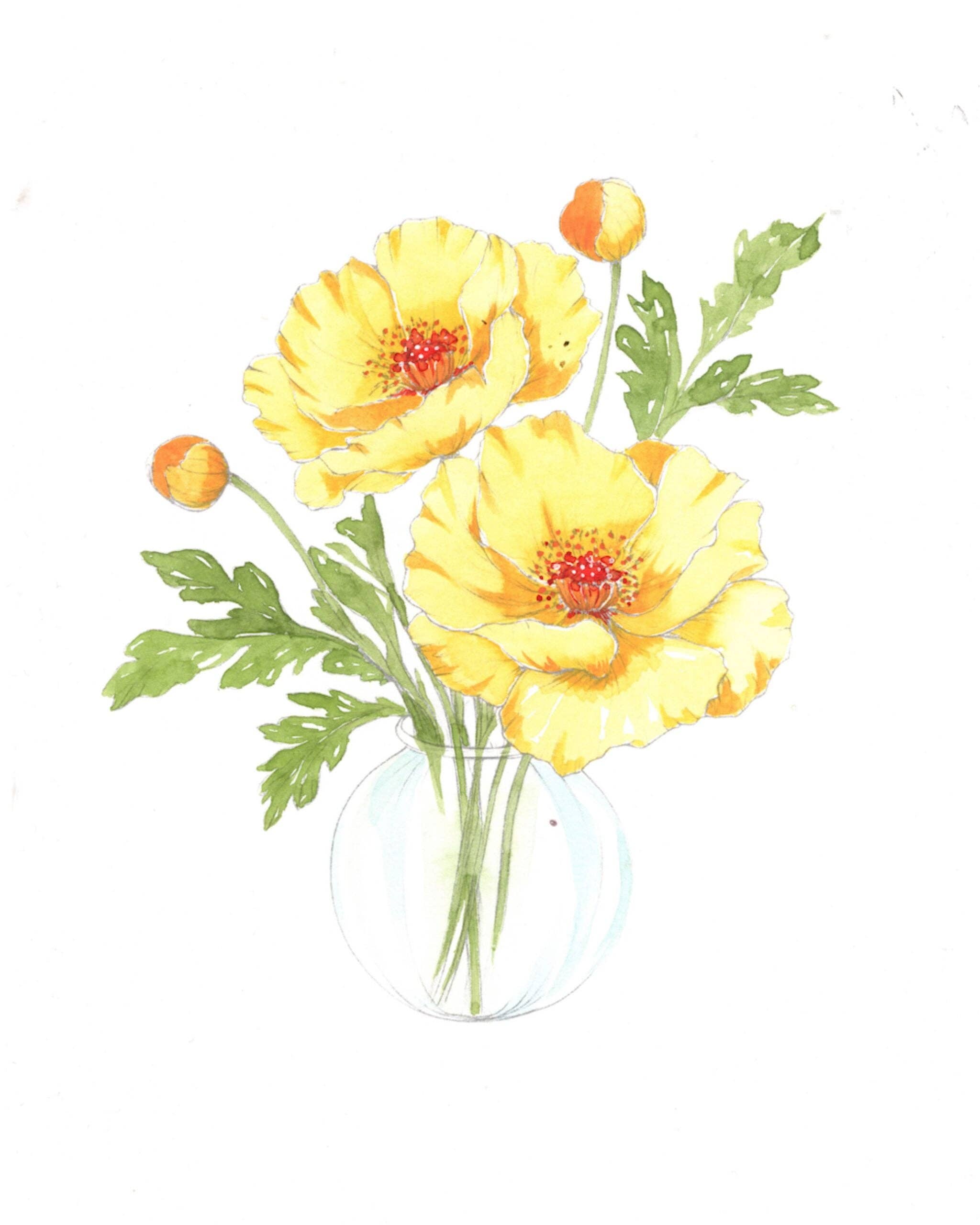 Bold Flowers Watercolor Workbook