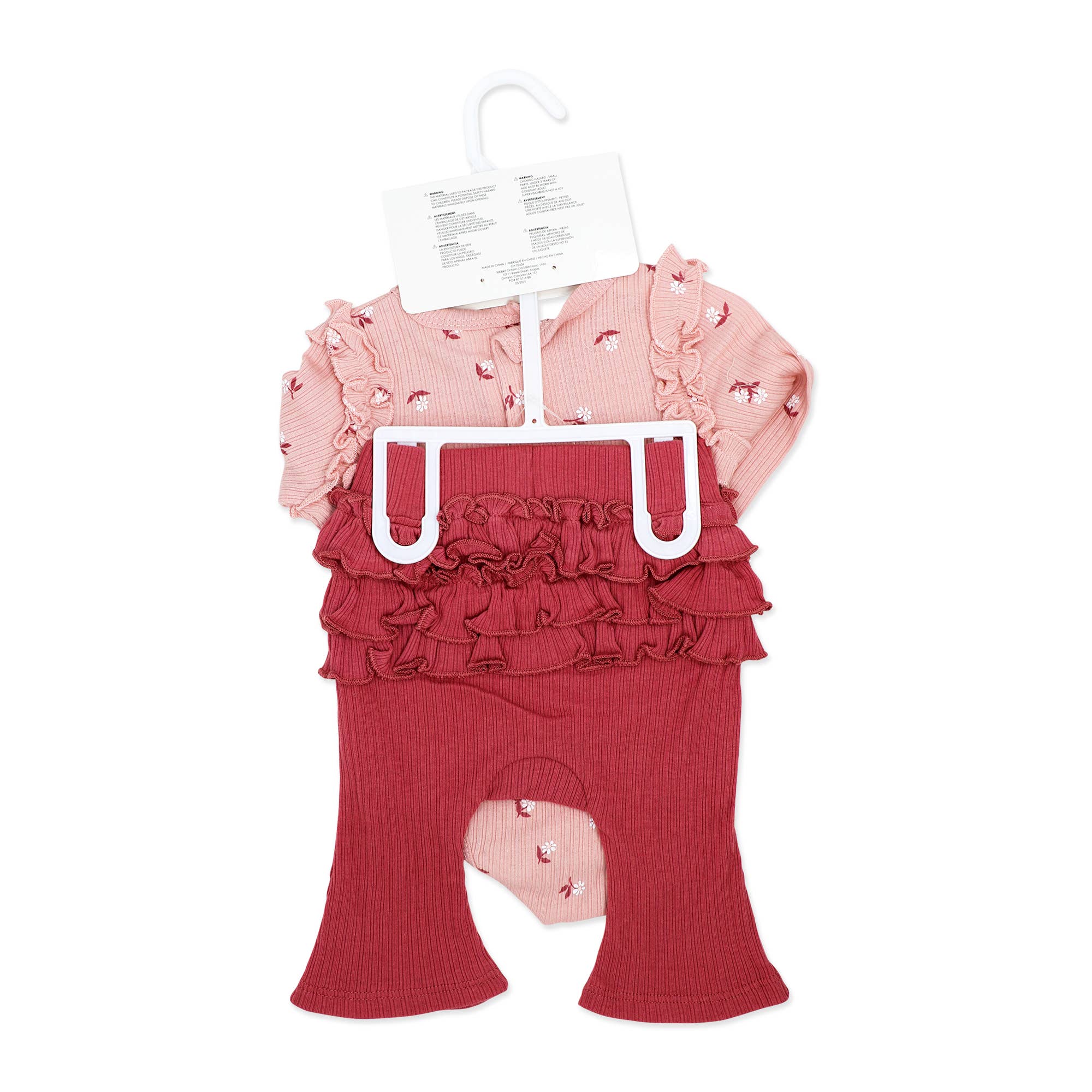 Girls 2 Piece Legging Set: Pink Floral