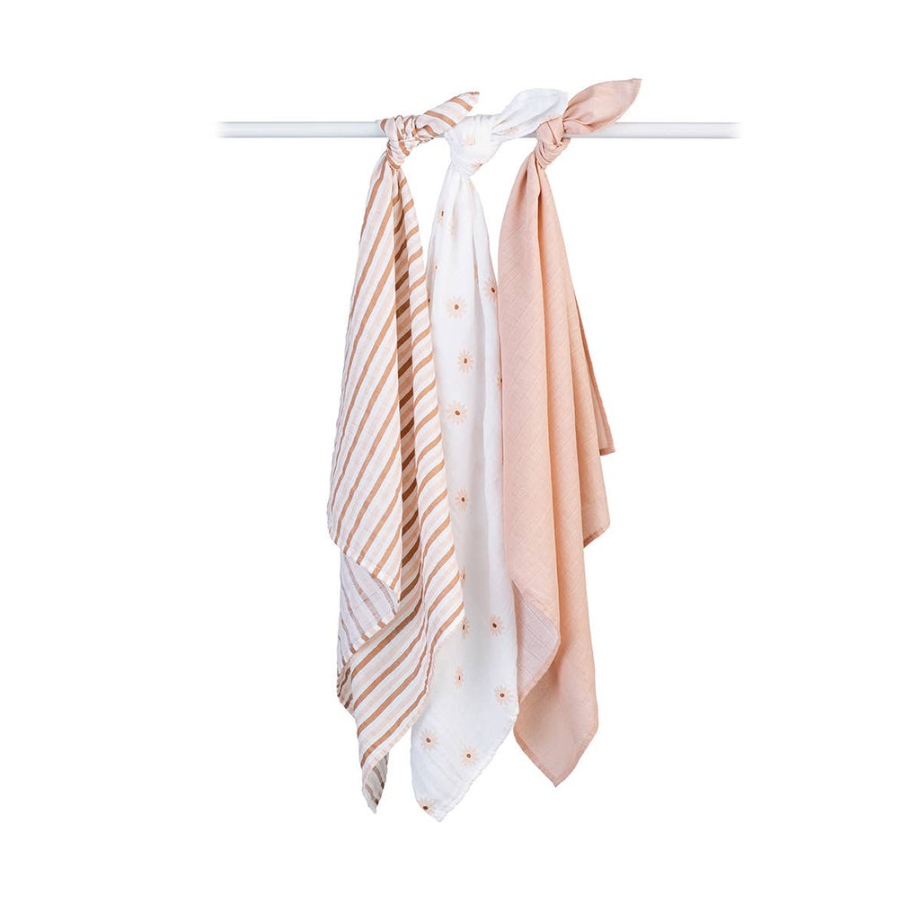 3-Pack Muslin Receiving Blankets – Daisies