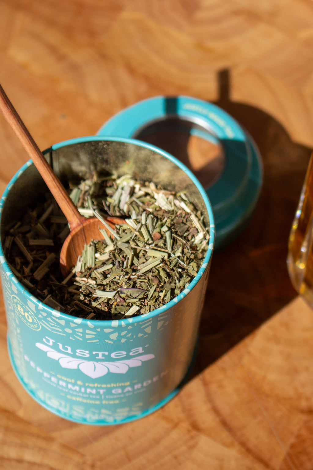 Peppermint Garden Tin & Spoon- Organic Fair-Trade Herbal Tea
