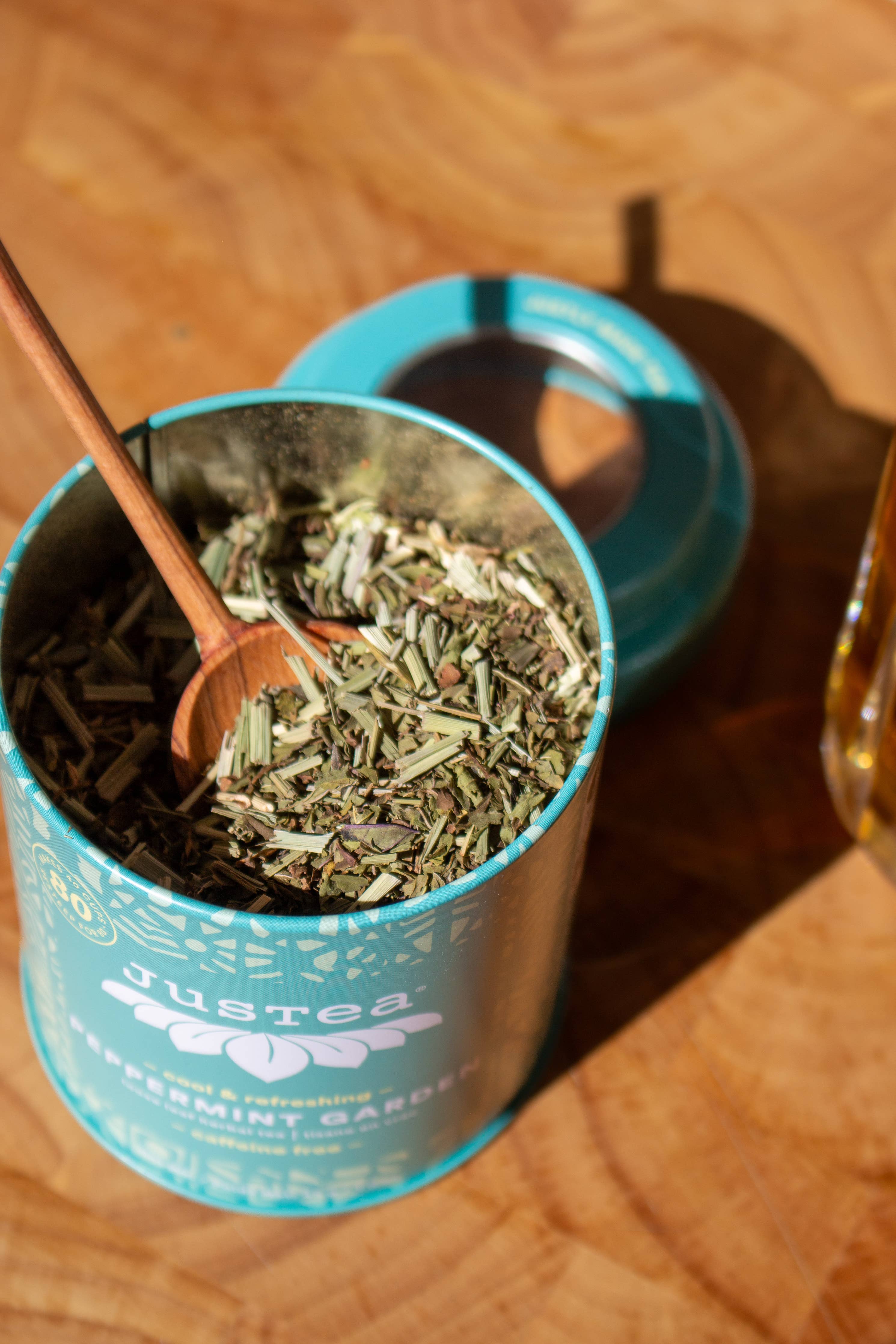 Peppermint Garden Tin & Spoon- Organic Fair-Trade Herbal Tea