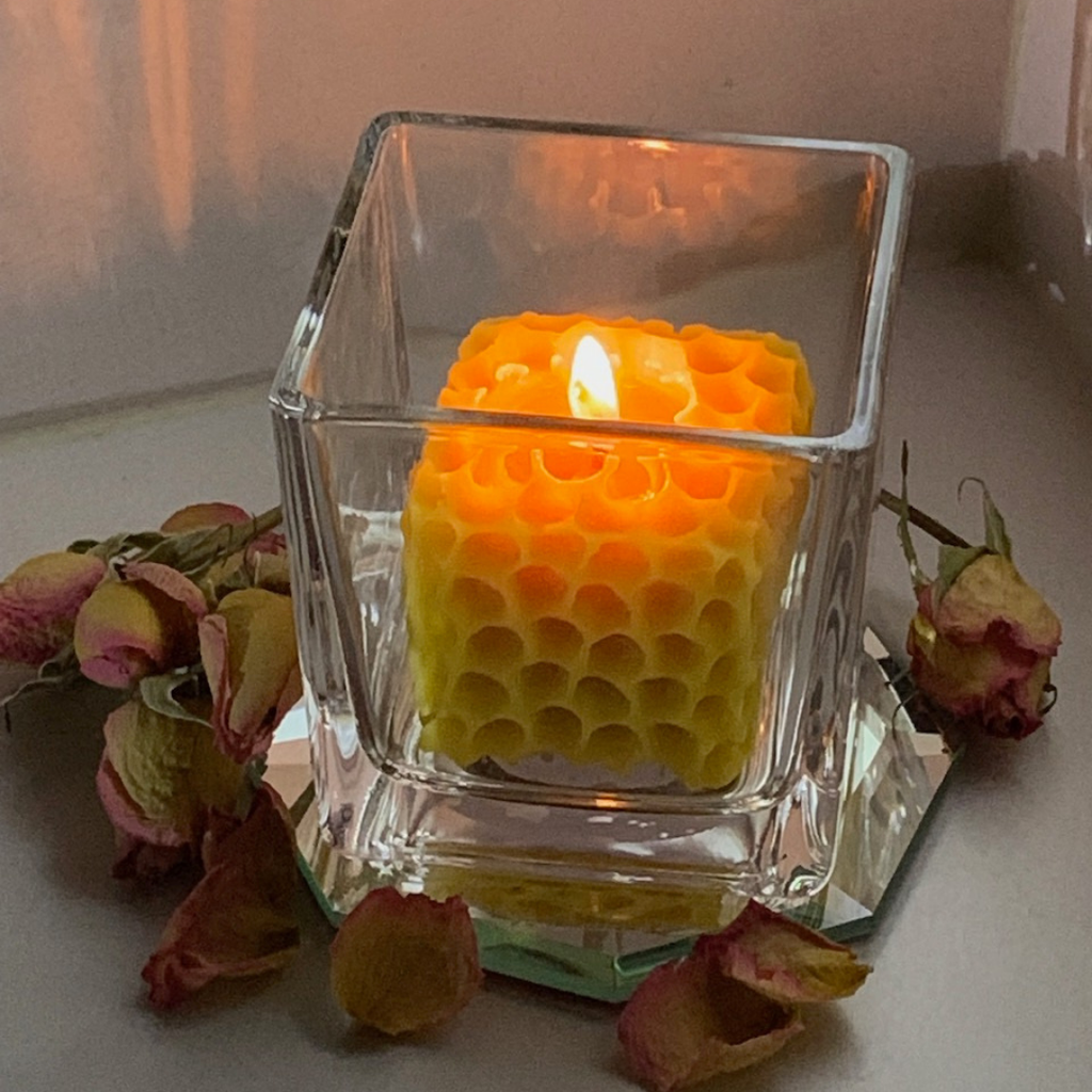 Beeswax Votives - Honeycomb Shape