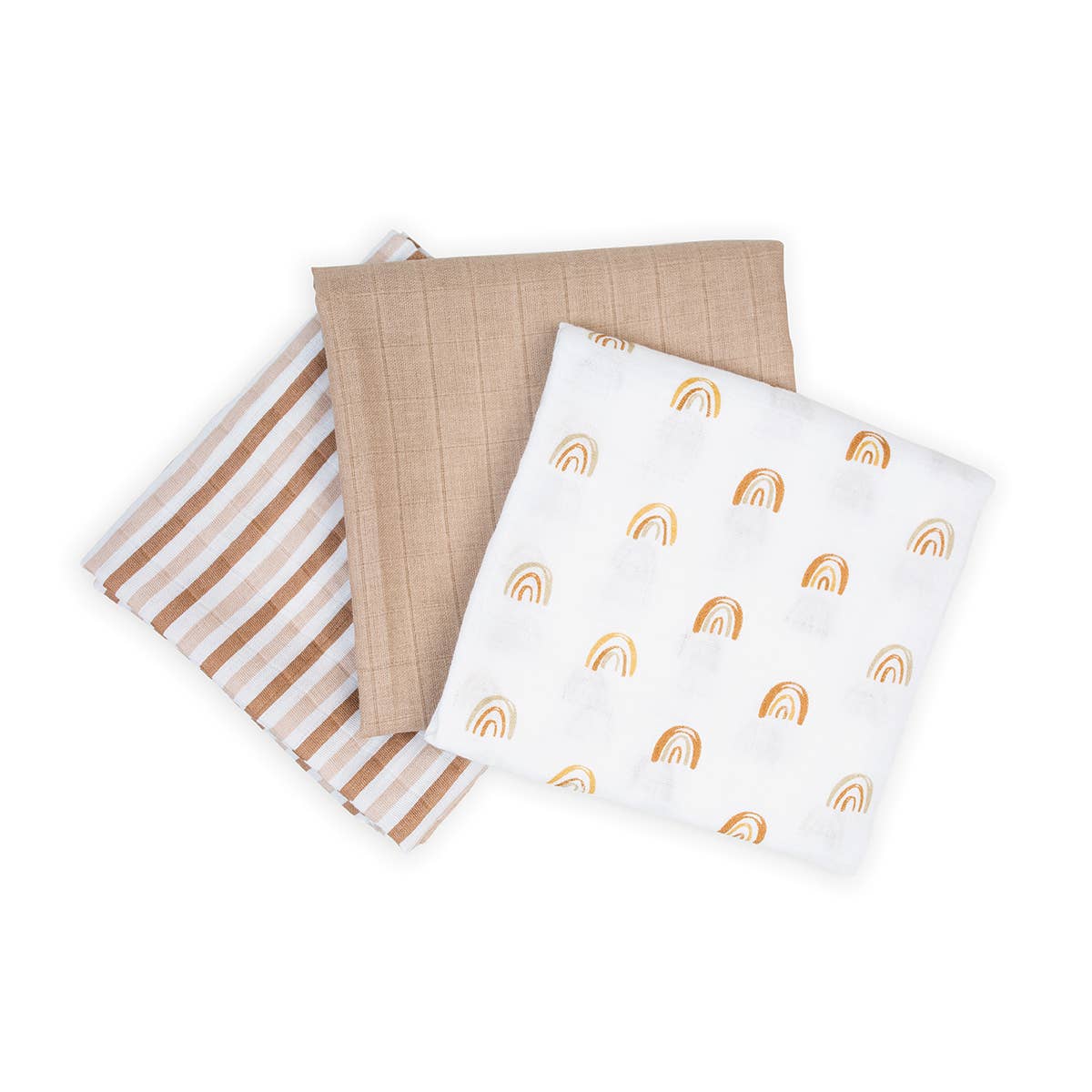 3-Pack Muslin Receiving Blankets – Rainbows