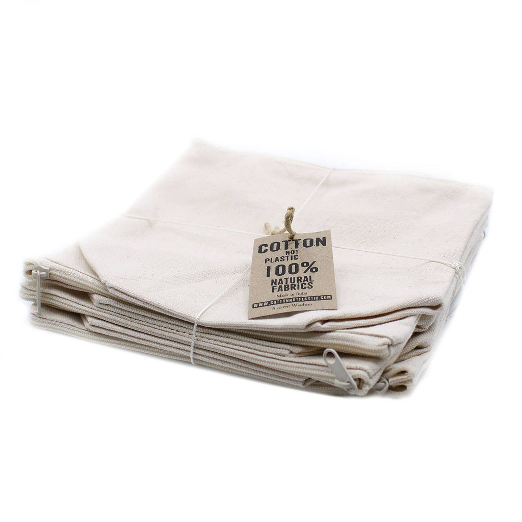 Natural Cotton Toiletry Bag 10 oz - Medium Pouch