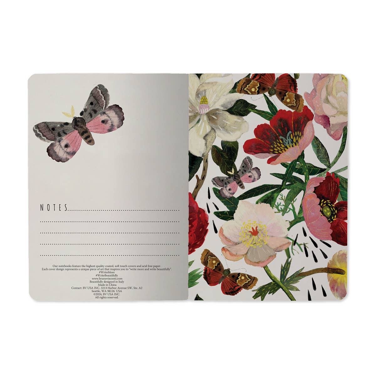 A6 Passport Notebook -  Peonies