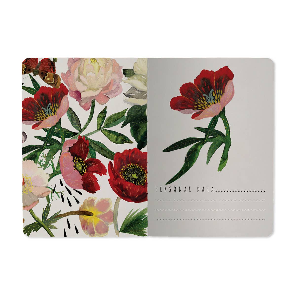 A6 Passport Notebook -  Peonies